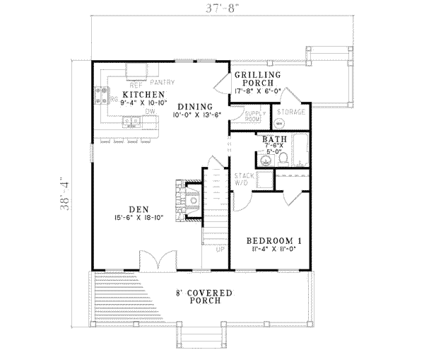 House Plan Design - Cottage Floor Plan - Main Floor Plan #17-624