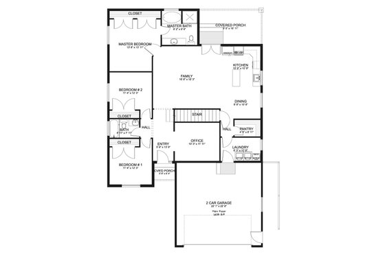 Floor Plan - Main Floor for Ranch House Plan #1060-42 - 3 bed, 2 bath