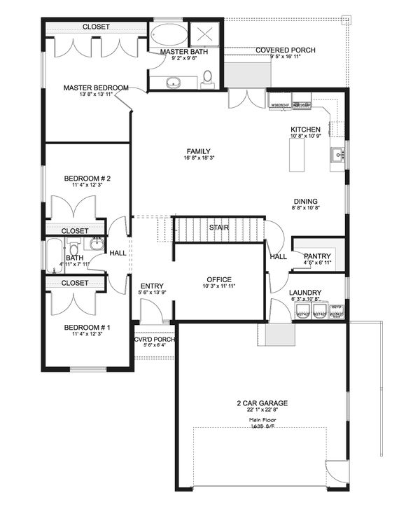 House Design - Ranch Floor Plan - Main Floor Plan #1060-42