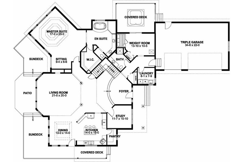 Dream House Plan - Floor Plan - Main Floor for Traditional House Plan #126-156 - 3 bed, 4 bath