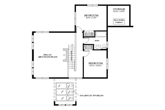 Floor Plan - Upper Floor for Country House Plan #320-455 - 3 bed, 3 bath