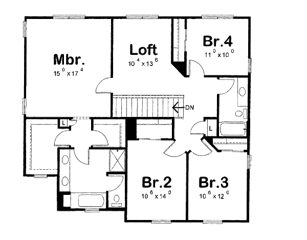 House Plan Design - European Floor Plan - Upper Floor Plan #20-2140