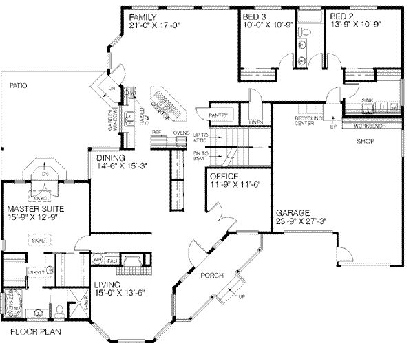 Traditional Style House Plan 4 Beds 2 Baths 2500 Sq/Ft