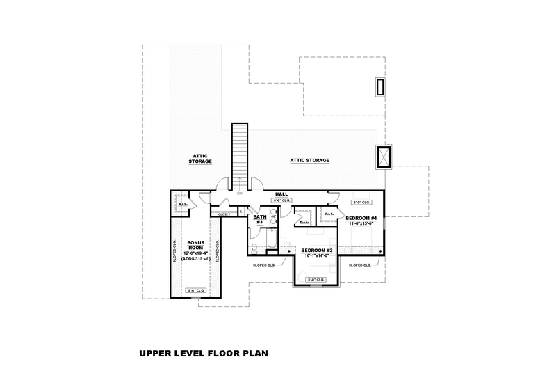 House Plan Design - Floor Plan - Upper Floor for Farmhouse House Plan #1117-45 - 4 bed, 3 bath