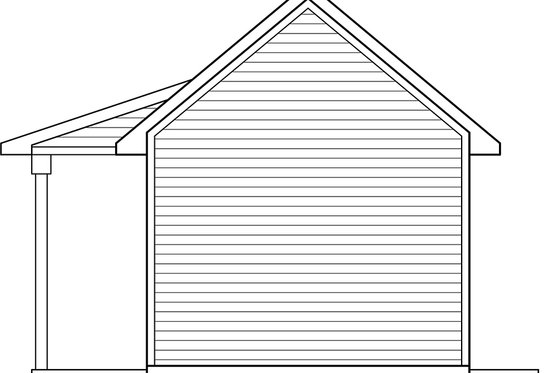 Exterior - Rear Elevation for Country House Plan #23-2754, 1 bath