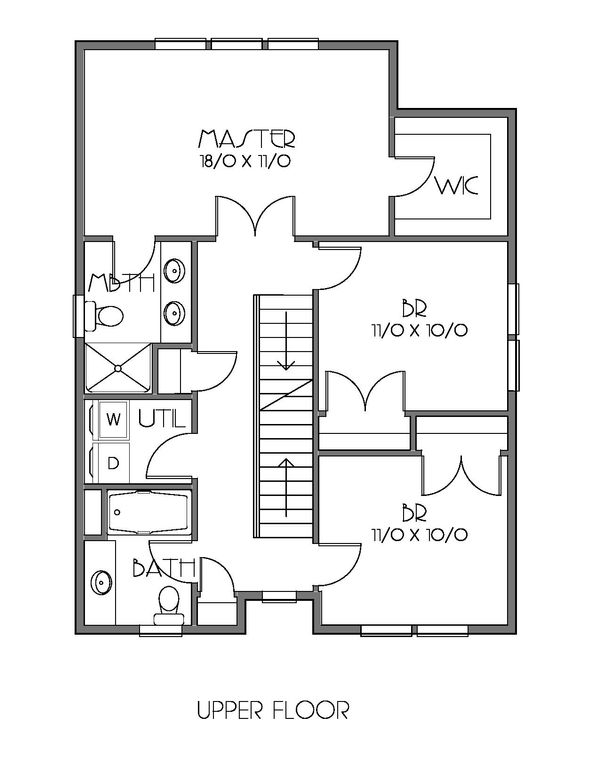 Craftsman Floor Plan - Upper Floor Plan #423-61