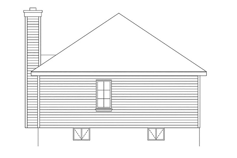 House Blueprint - Exterior - Rear Elevation for Ranch House Plan #22-613 - 3 bed, 1 bath
