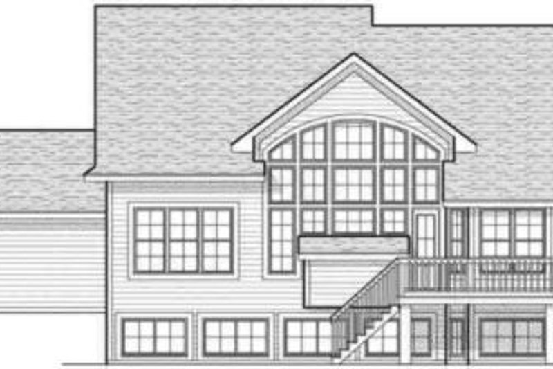 Home Plan - Exterior - Rear Elevation for European House Plan #70-602 - 4 bed, 2.5 bath