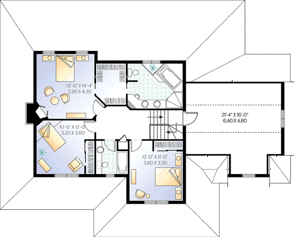 Home Plan - Country Floor Plan - Upper Floor Plan #23-369