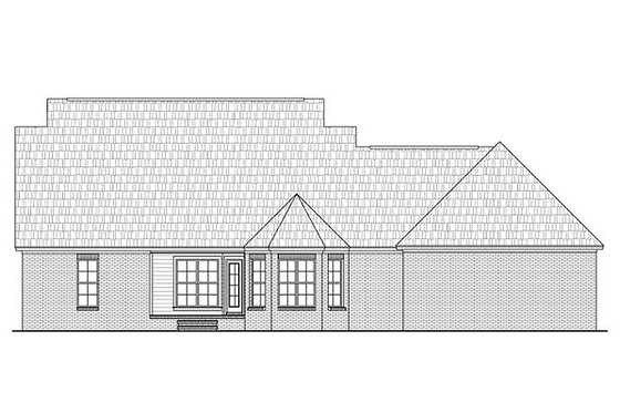Exterior - Rear Elevation for Country House Plan #21-301 - 3 bed, 2 bath