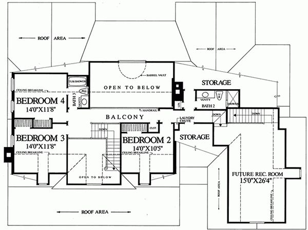 Architectural House Design - Southern Floor Plan - Upper Floor Plan #137-185