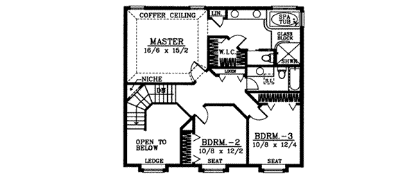 Architectural House Design - Traditional Floor Plan - Upper Floor Plan #94-212