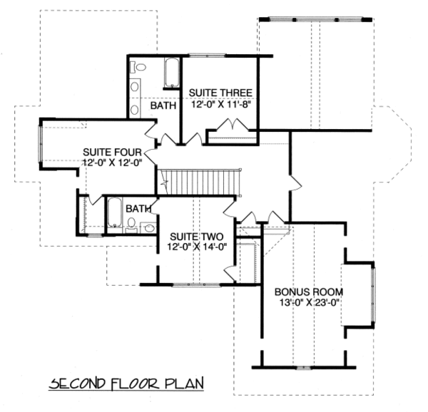 Craftsman Floor Plan - Upper Floor Plan #413-848