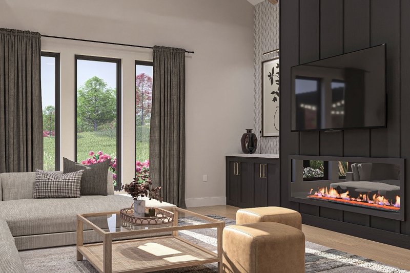 House Plan Design - Interior - Family Room 2 for Barndominium House Plan #455-334 - 3 bed, 2.5 bath