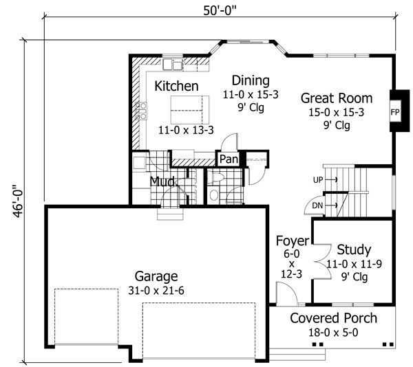 Floor Plan - Main Floor Plan #51-527