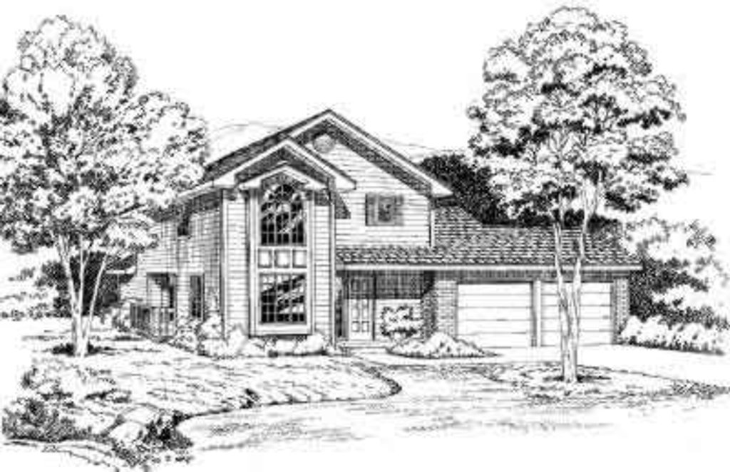 Exterior - Front Elevation 2 for Traditional House Plan #312-118 - 3 bed, 2.5 bath