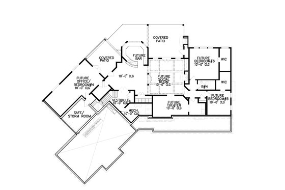 Floor Plan - Lower Floor for Craftsman House Plan #54-398 - 3 bed, 2.5 bath