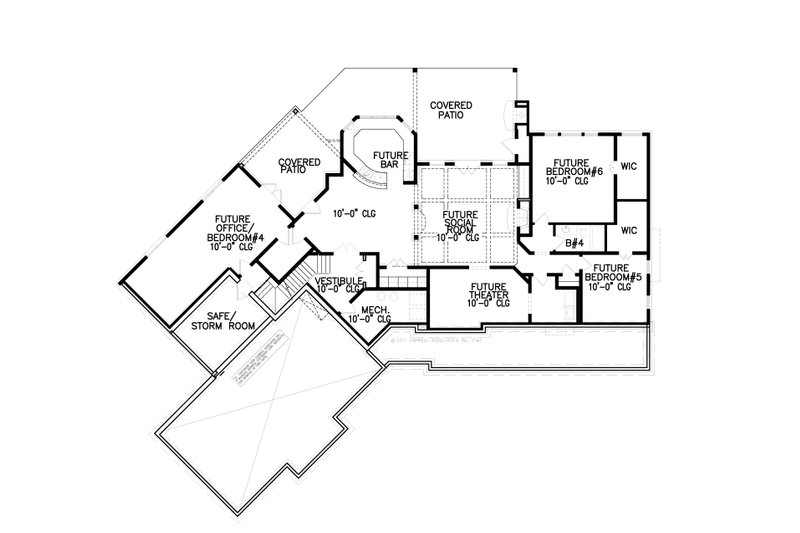 Dream House Plan - Floor Plan - Lower Floor for Craftsman House Plan #54-398 - 3 bed, 2.5 bath