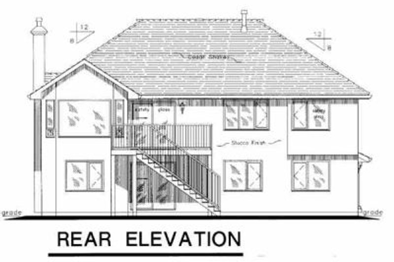 House Blueprint - Exterior - Rear Elevation for European House Plan #18-264 - 5 bed, 3 bath