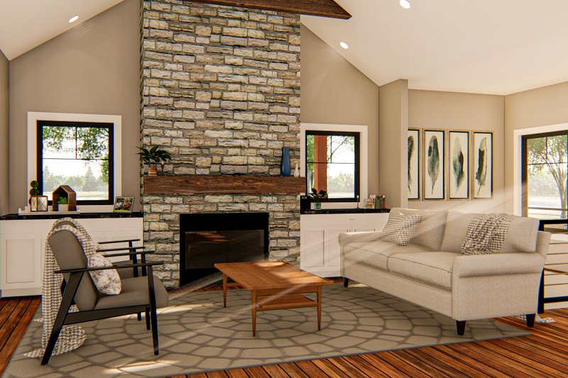 Dream House Plan - Interior - Family Room for Beach House Plan #455-268 - 2 bed, 2 bath