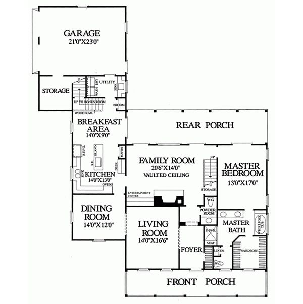 Classical Floor Plan - Main Floor Plan #137-124