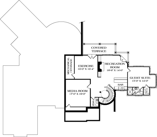 Home Plan - European Floor Plan - Lower Floor Plan #453-23