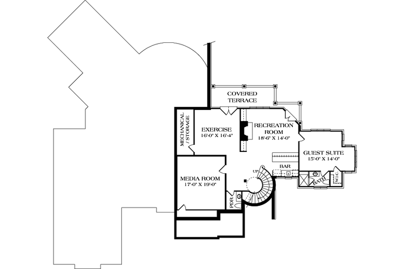 Dream House Plan - Floor Plan - Lower Floor for European House Plan #453-23 - 6 bed, 5.5 bath