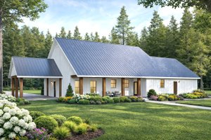 Exterior - Rear Elevation for Farmhouse House Plan #44-310 - 3 bed, 2 bath