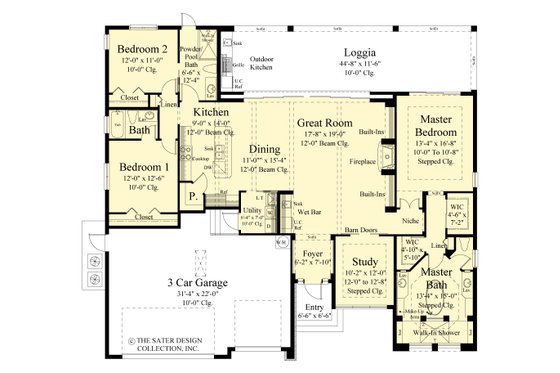 Floor Plan - Main Floor for Modern House Plan #930-542 - 3 bed, 3 bath