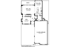 Floor Plan - Main Floor for European House Plan #70-1174 - 3 bed, 2.5 bath