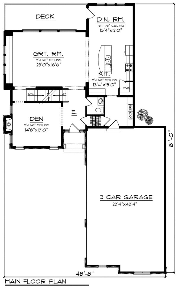 European Floor Plan - Main Floor Plan #70-1174