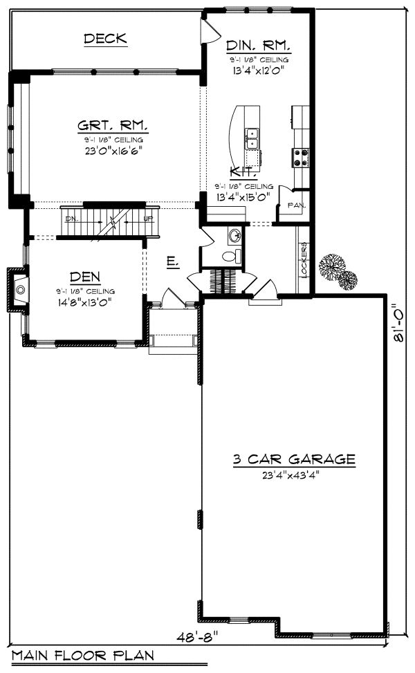 House Plan Design - European Floor Plan - Main Floor Plan #70-1174