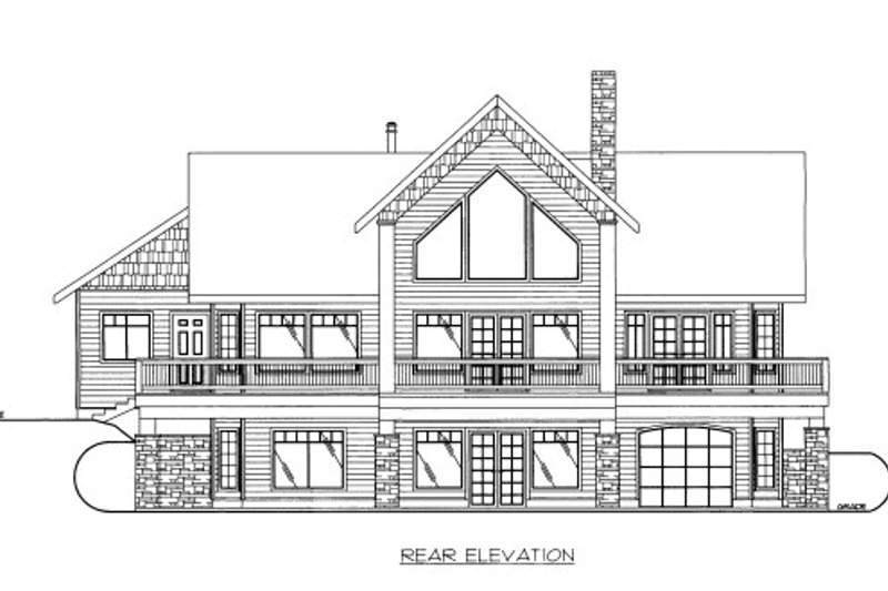 Dream House Plan - Exterior - Rear Elevation for Bungalow House Plan #117-649 - 3 bed, 2 bath