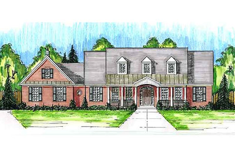 House Blueprint - Country Exterior - Front Elevation Plan #46-490