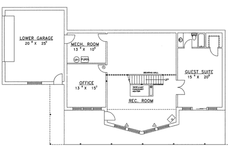Home Plan - Floor Plan - Main Floor for Modern House Plan #117-171 - 3 bed, 3 bath