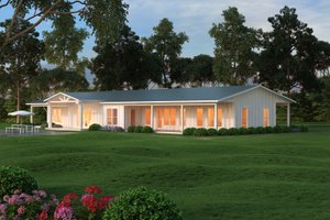 Exterior - Front Elevation 3 for Ranch House Plan #888-9 - 3 bed, 3.5 bath