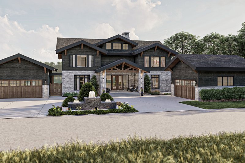 Architectural House Design - Exterior - Front Elevation for Craftsman House Plan #455-627 - 4 bed, 4.5 bath
