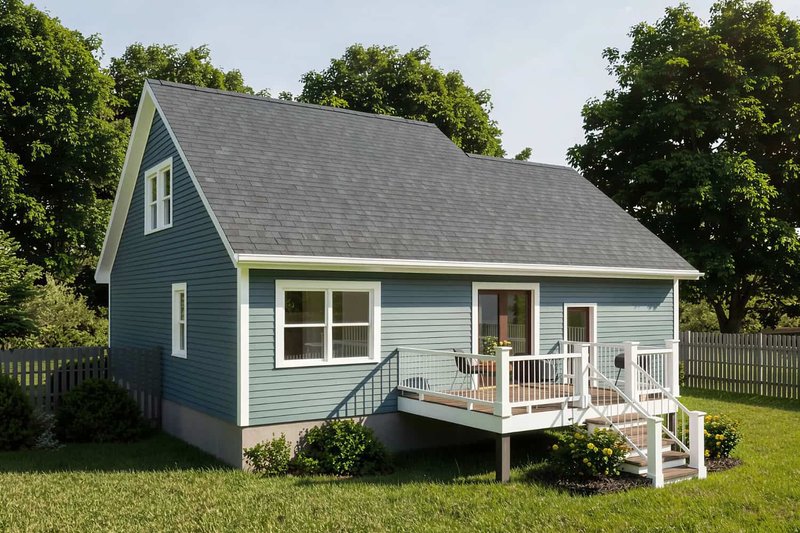 Home Plan - Exterior - Rear Elevation 1 for Cottage House Plan #79-148 - 3 bed, 2 bath