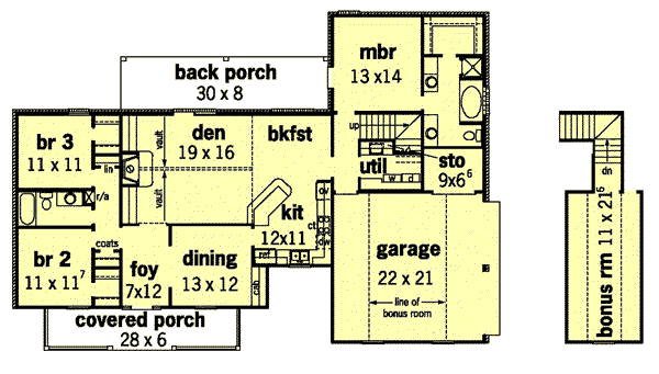 Country Floor Plan - Main Floor Plan #16-184