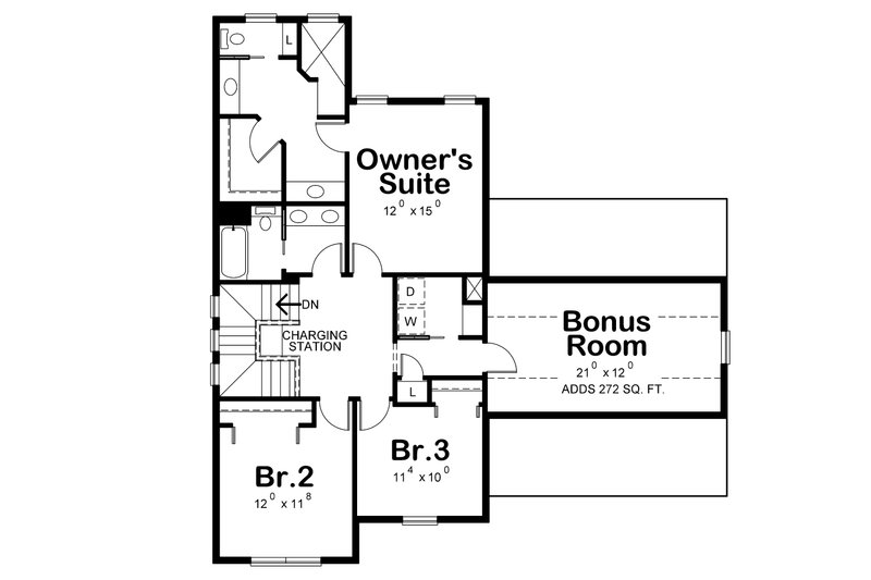 Home Plan - Floor Plan - Upper Floor for Traditional House Plan #20-2263 - 3 bed, 2.5 bath
