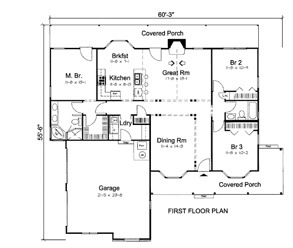 Cottage Floor Plan - Main Floor Plan #312-618