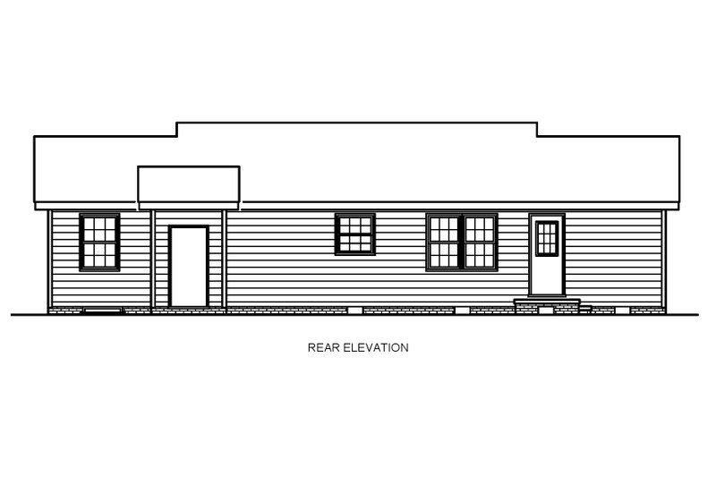 Architectural House Design - Exterior - Other Elevation for Ranch House Plan #54-616 - 4 bed, 2 bath