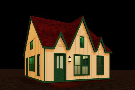 Exterior - Front Elevation for European House Plan #917-34 - 1 bed, 1 bath