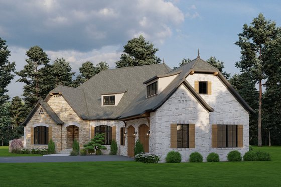 Exterior - Other Elevation for European House Plan #923-12 - 4 bed, 2.5 bath