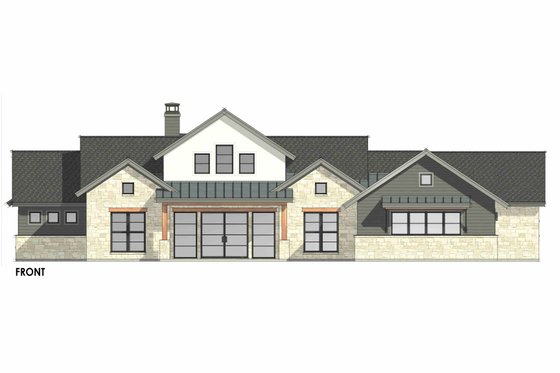Exterior - Front Elevation 5 for Country House Plan #1096-43 - 4 bed, 4.5 bath