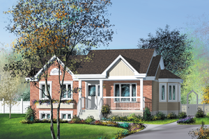 Country Exterior - Front Elevation Plan #25-147