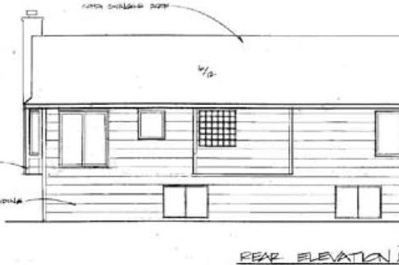 Exterior - Rear Elevation for Traditional House Plan #58-113 - 3 bed, 2 bath