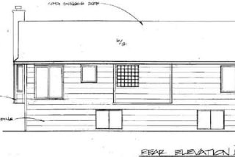 Architectural House Design - Exterior - Rear Elevation for Traditional House Plan #58-113 - 3 bed, 2 bath