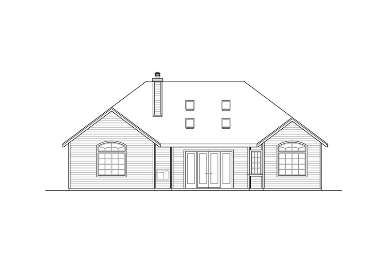 Home Plan - Exterior - Rear Elevation for Traditional House Plan #124-1117 - 3 bed, 2.5 bath