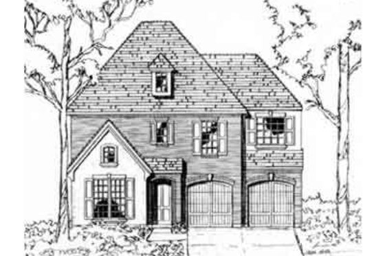 Exterior - Front Elevation for European House Plan #141-168 - 3 bed, 2.5 bath